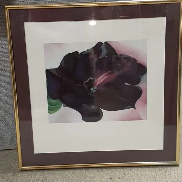 Set of 3 Framed and matted prints of "Purple Petunias" by Georgia O'Keeffe - Picture 7 of 8